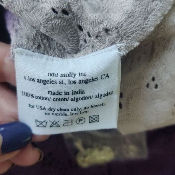 NWT $168 Odd Molly Purple and White Tank Top - Picture 6 of 6